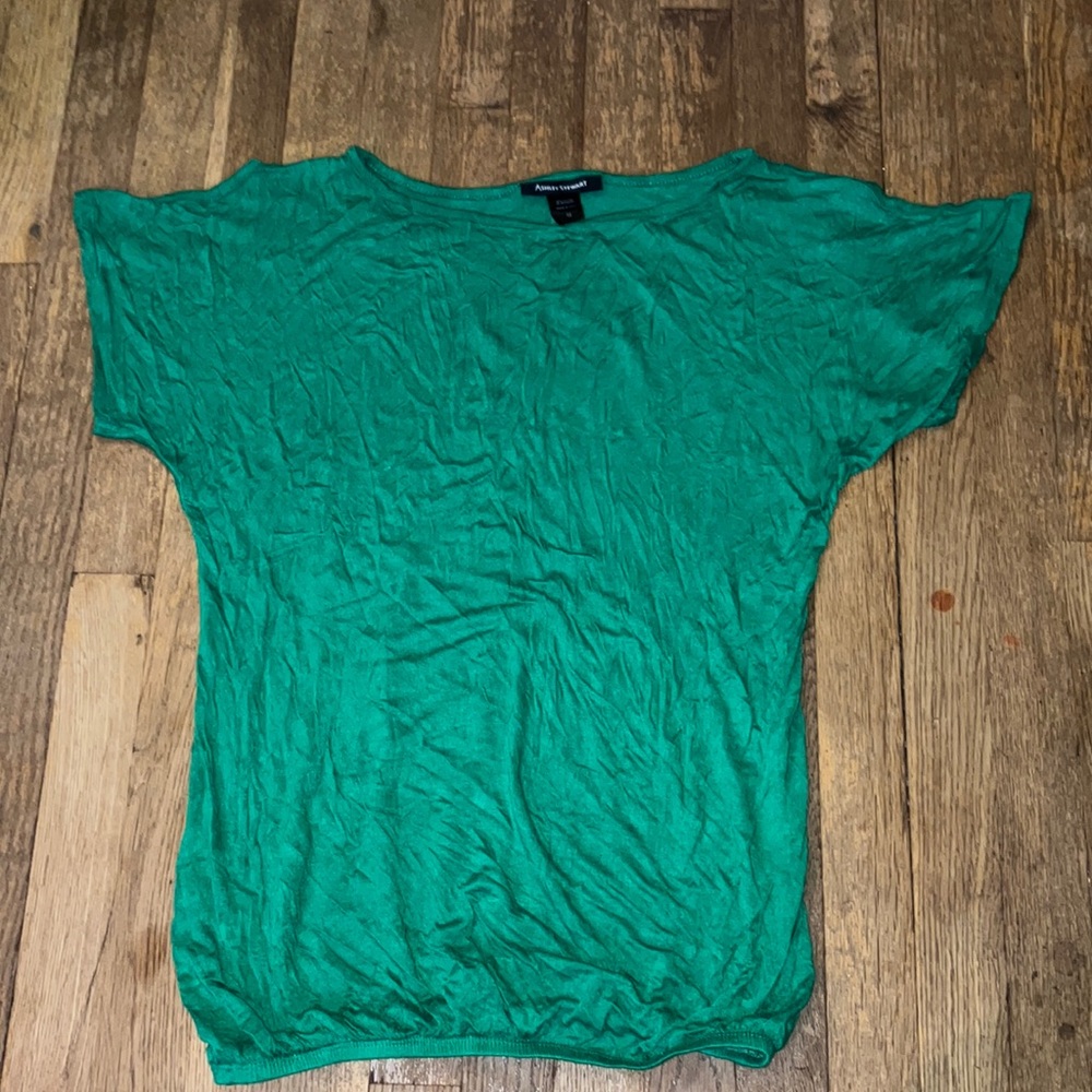 Ashley Stewart Green cold shoulder boxy tee